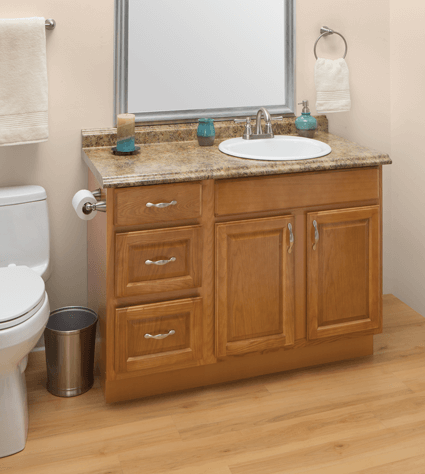 Custom Amber Oak Bathroom Vanities