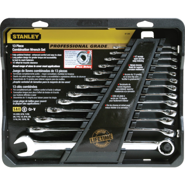 Stanley Professional Grade Piece Sae Combination Wrench Set Hd Supply