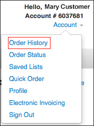 Select Order History