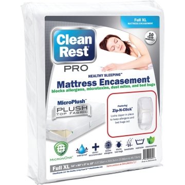 Clean Rest Simple Bed Bug & Allergen Blocking Mattress Encasement Zip-N-Click 