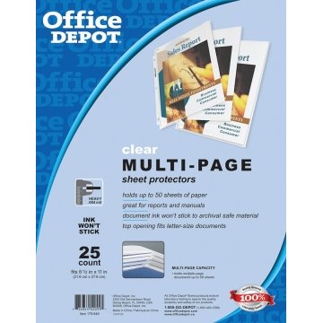 Office Depot® Brand Expandable Sheet Protectors, Pack Of 25 | HD Supply