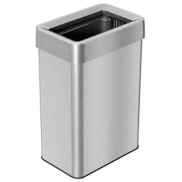 Alpine All-Weather 40-Gallon Outdoor Commercial Trash Can, With Lid, Silver