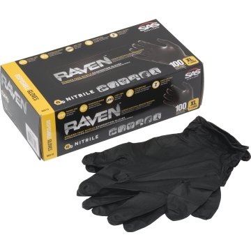 Sas Safety Corp Raven Disposable Nitrile Exam Gloves Large Package Of 100 Hd Supply