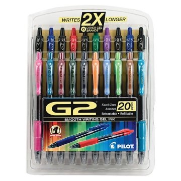 Pilot Retractable Gel-Ink Pens, Extra Fine Point, Blue, 12 pack