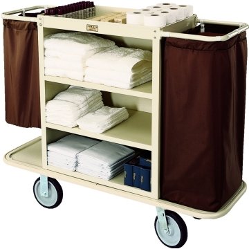 Royal Motorized Deluxe Housekeeping Cart With Standard Three-Shelf Cabinet