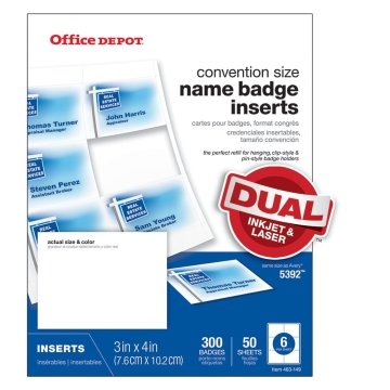 Office Depot® White Badge Inserts, Box Of 300 | HD Supply