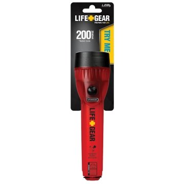 Life Gear Search Light with Emergency Beacon Flashlight - Red