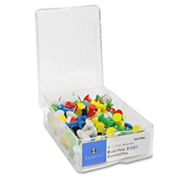 7510009400935 SKILCRAFT Push Pins, Plastic, Clear, 3/8, 100/Box
