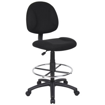 Boss Office Products Ergonomic Works Drafting Chair Without Arms in (Pack of Four - Black)