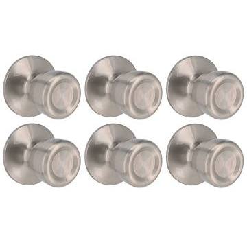 Shield Security Tulip Passage Door Knob (Satin Nickel) (6-Pack