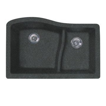 Swan® Nero Undermount Granite Double Bowl Kitchen Sink 33