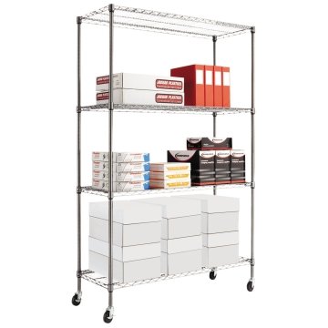 5-Shelf Wire Shelving Kit with Casters and Shelf Liners, 48w x 18d