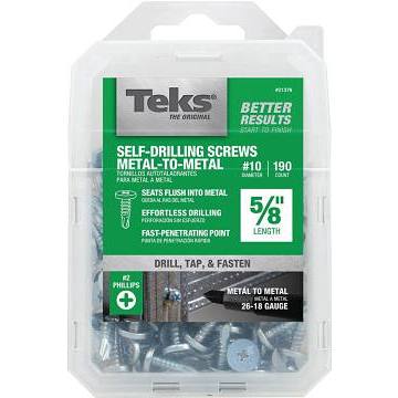 Teks #10 X 5/8 In Phillips Pancake Head Self Drilling Screws