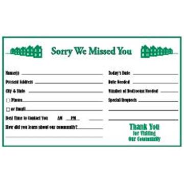 Sorry We Missed You Information Center Cards Package Of 100 HD Supply