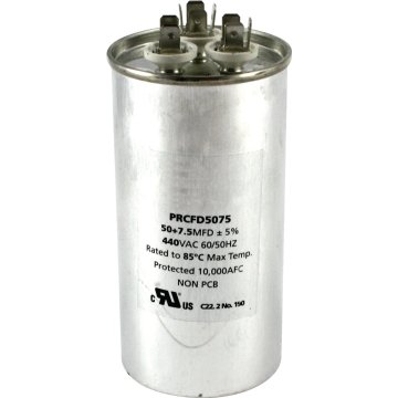 440 Volt 50/7.5 MFD Round Run Capacitor-288543