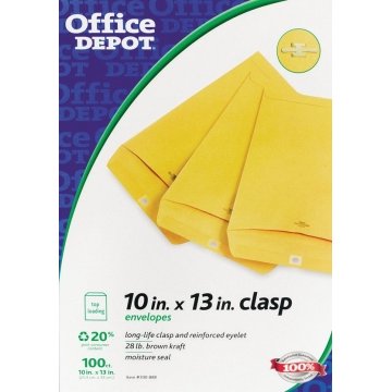 Office Depot® Brand Clasp Envelopes, 10