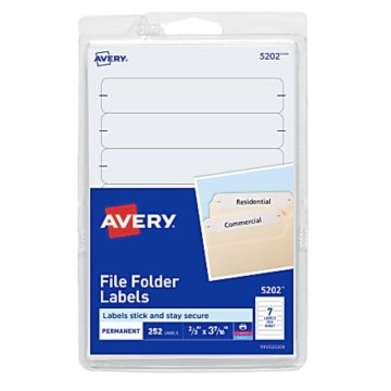 Avery® Print-Or-Write Adhesive Folder Labels, 5/8