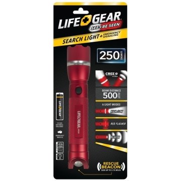 Life gear Emergency Search Light And Signal Beacon Red Uses Aaa