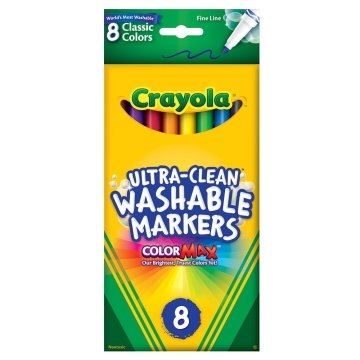 Crayola® 12-Assorted Colors Fine Point Washable Marker Set, Box Of