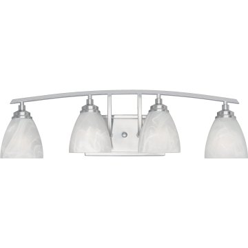 Designers Foundation Alabaster-Style 4-Light Vanity Light Fixture (Satin Platinum)-504779