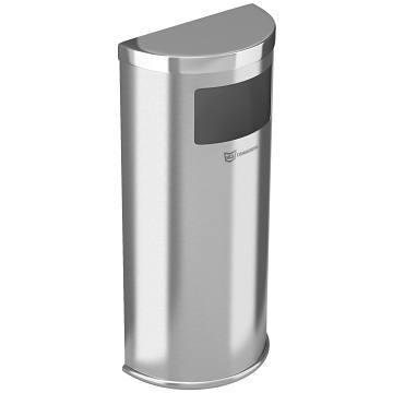 Precision Series Half Moon Stainless Steel 8 Gallon Trash Can Commercial Zone