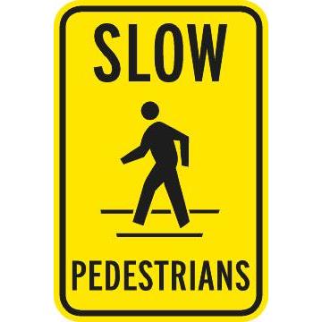 Slow Pedestrian Crossing Advisory Sign FRW499