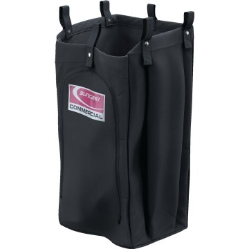 Housekeeping Cart Zipper Front Waste Bag Black