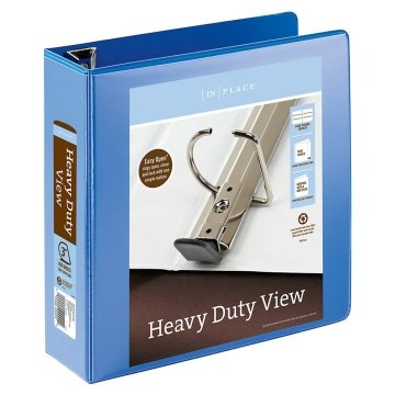 Office Depot? Brand Heavy-Duty Easy Open? D-Ring View Binder, 3" Rings, 54% Recycled, Blue