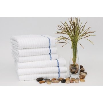 24x50, 10.5 lb-Blue Center Stripe Soft Spun, poo towels