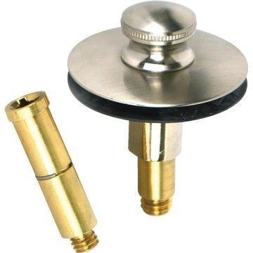 Watco® Bathtub Drain Stopper Push-Pull 3/8 Or 5/16 Threaded Pin Bn