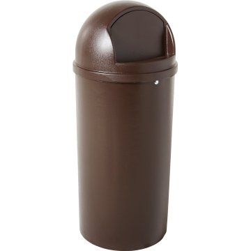 Rubbermaid Marshal 15 Gallon Plastic Round Trash Can (Beige)