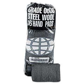 Rhodes Steel Wool #0 Medium Fine Sleeve of 16 pads
