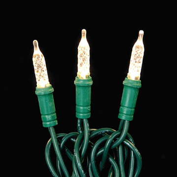 Mini LED Light String, Warm White, Green Cord, 24 Pack HD Supply