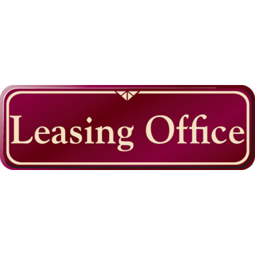 Leasing Office Interior Sign, Burgundy, 9 x 3 | HD Supply