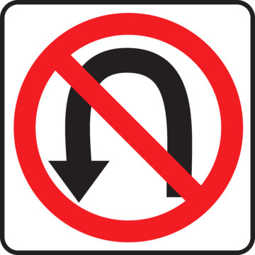 No U-Turn Symbol Sign, Reflective, 24 x 24 | HD Supply