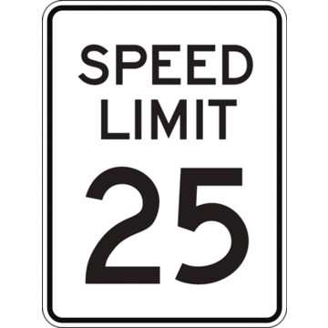 Speed Limit 25 Sign, High Intensity, 12 x 18 | HD Supply