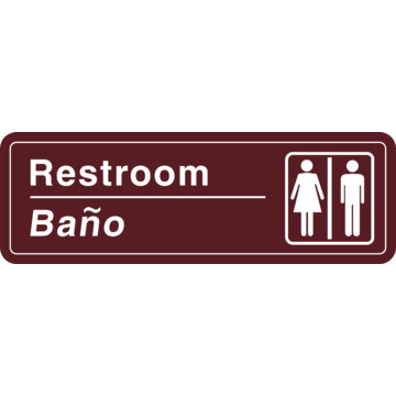 Spanish Restrooms Interior Sign, 9 x 3 | HD Supply