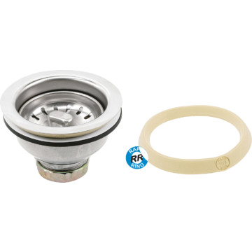 Sink Strainer Chrome Double Cup Stainless Steel Basket Locking ...
