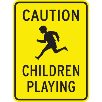 Caution Children Playing/Symbol Sign, High Intensity, 18 x 